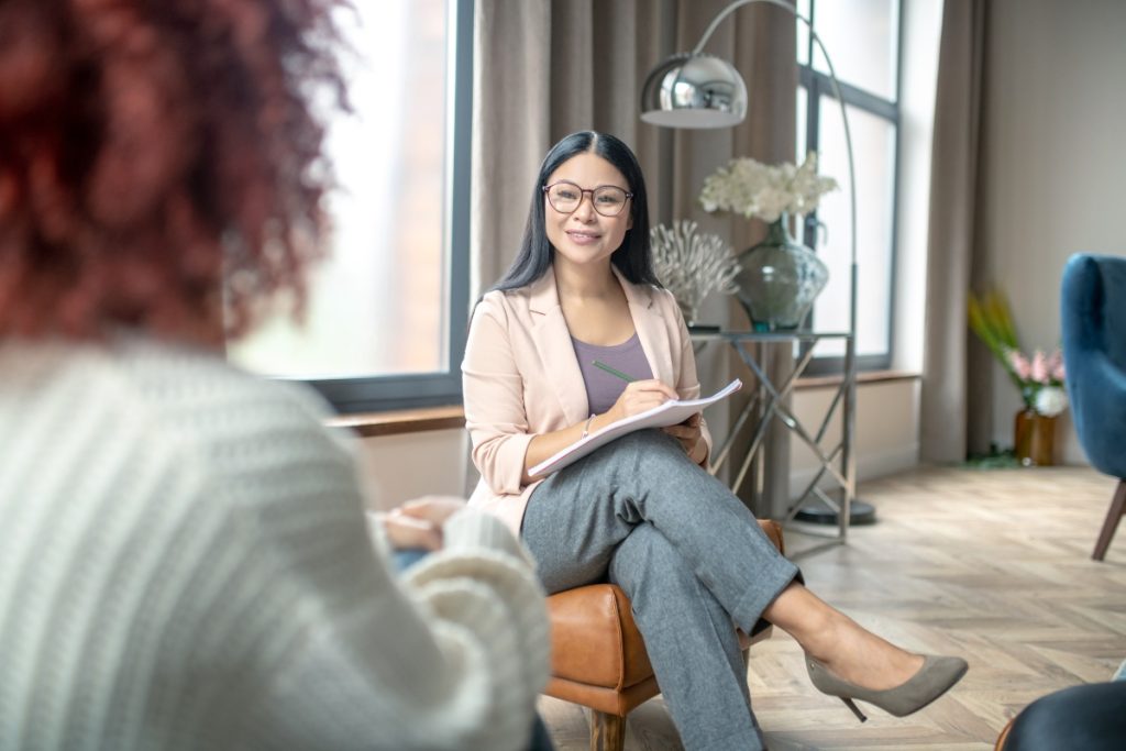 Psychiatrist with patient in Orlando office